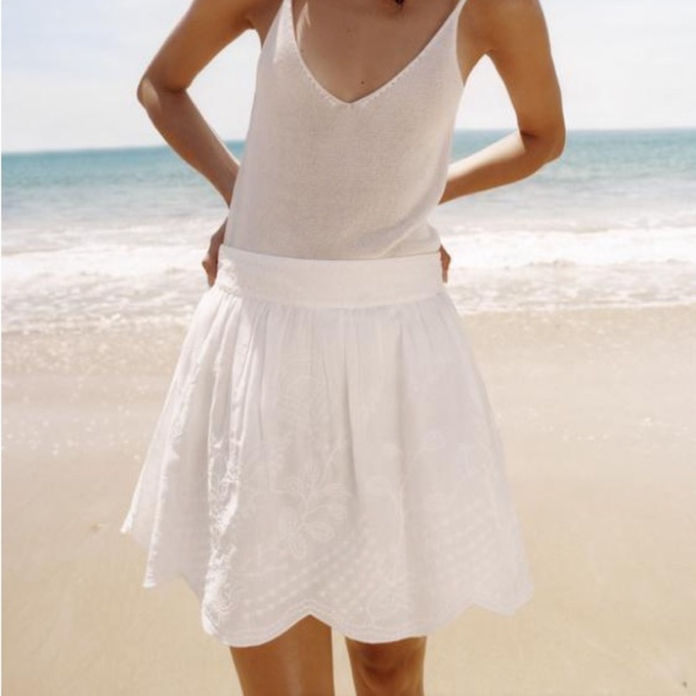 Zara Embroidered Mini Skirt Size XS nwt
